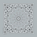 Domestic Silver Paisley Bandanna